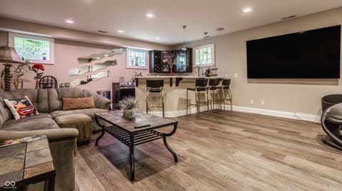 Living room at 7599 N Meridian Street, Indianapolis, IN