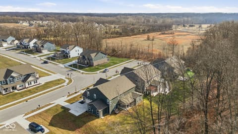 Aerial view at 15546 Senita Lane, Fishers, IN — New subdivision with scenic views and ample land.