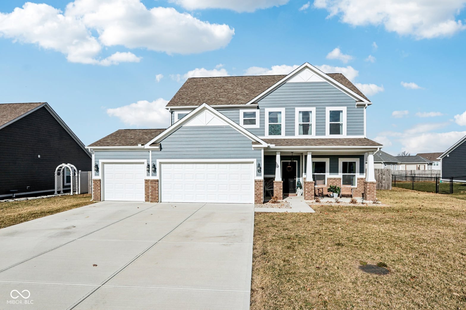 Front exterior at 35 Manchester Drive, Trafalgar, IN