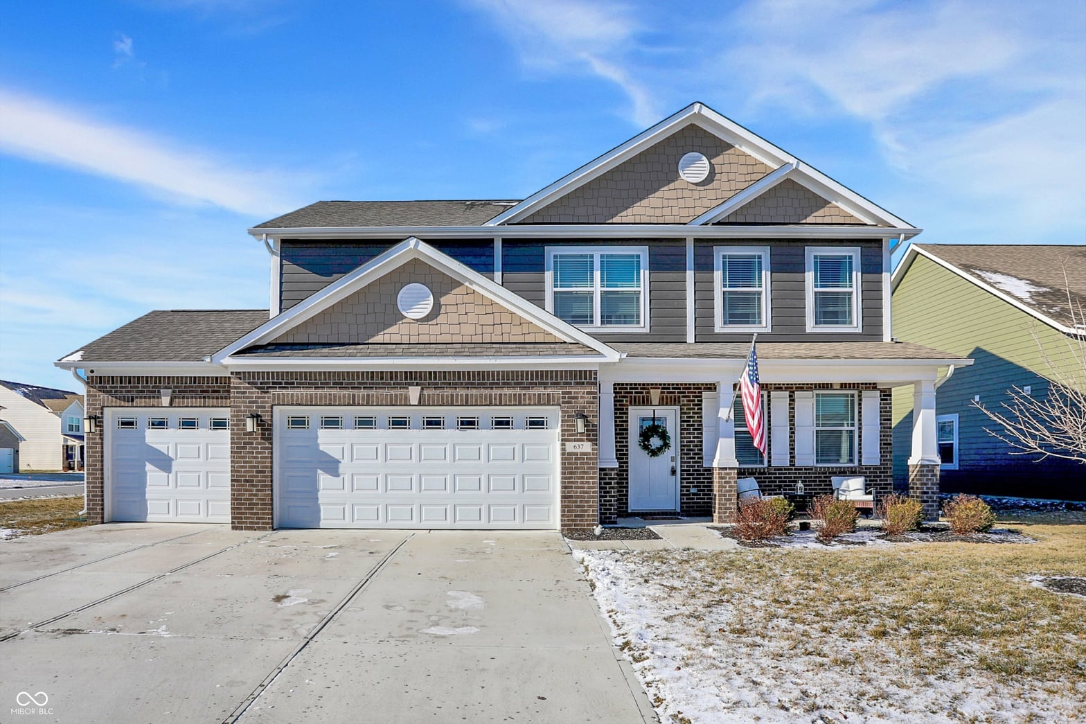 Front exterior at 637 Kilmore Drive, Pendleton, IN