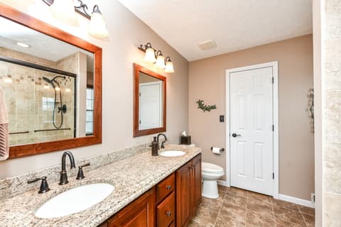 Primary bathroom at 13190 Knollwood Place, Fishers, IN