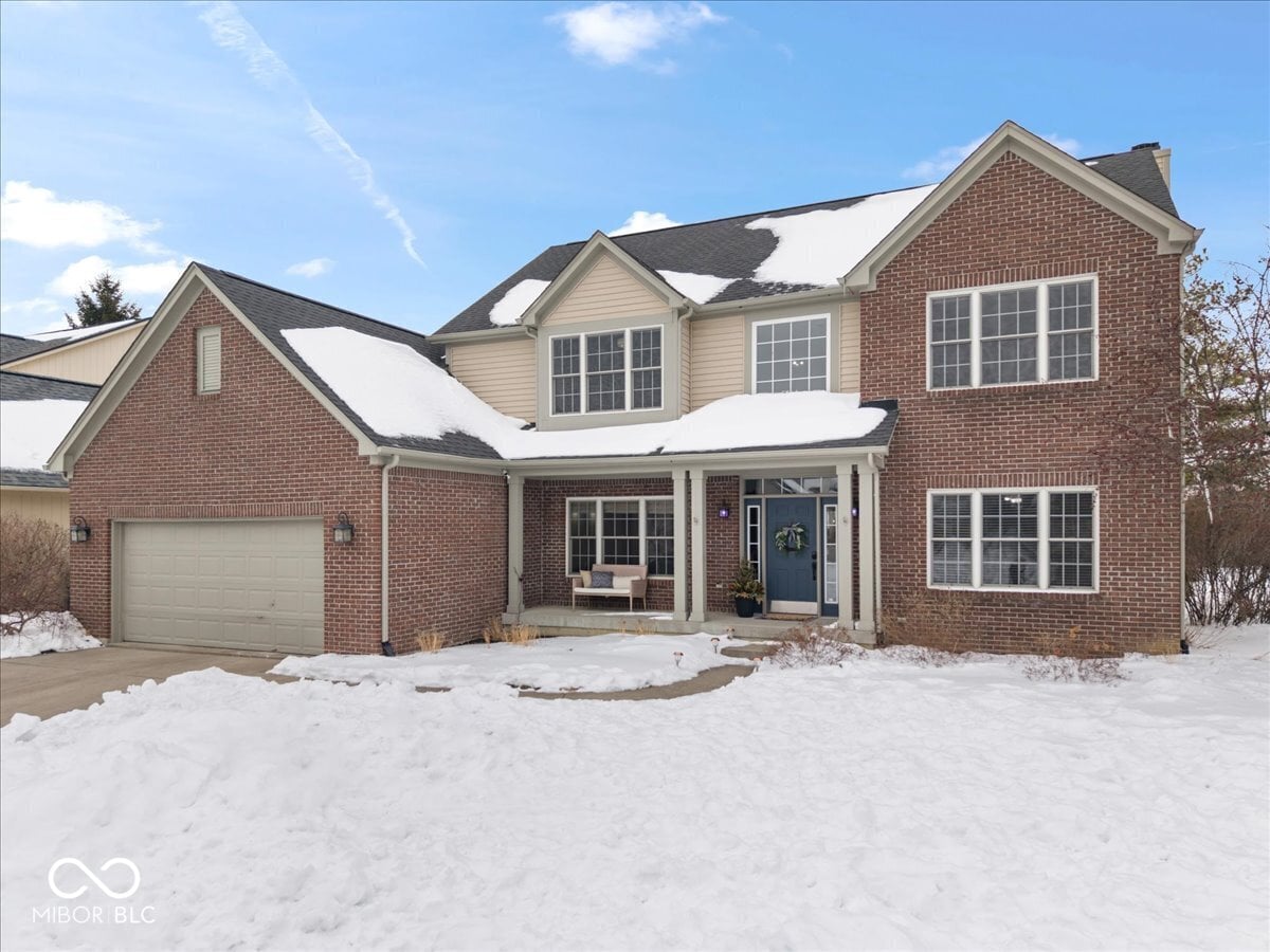 Front exterior at 12351 Cobblestone Drive, Fishers, IN