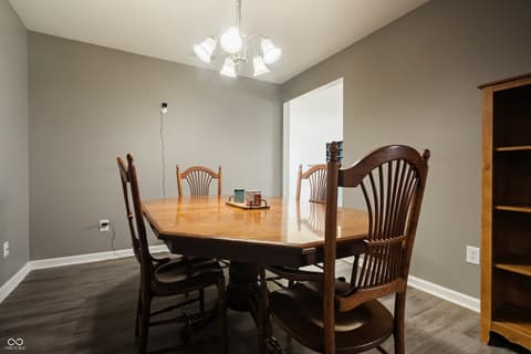 Dining room at 5371 Dollar Run Drive, Indianapolis, IN