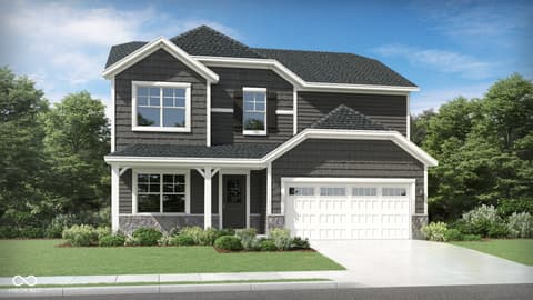 Front exterior at 3944 E 191st Street, Westfield, IN — Modern colonial with white trim and spacious front porch.