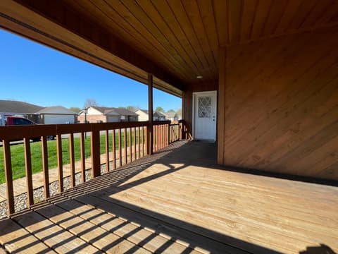 Outdoor living area at 708 Pine Tree Court, Seymour, IN