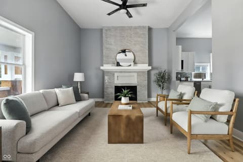 Living room at 1242 Union Street, Indianapolis, IN