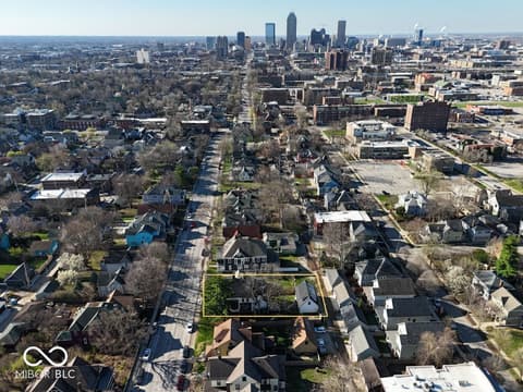 Aerial view at 1808 N Delaware Street, Indianapolis, IN