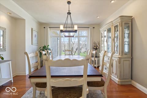 Dining room at 9399 Irishmans Run Lane, Zionsville, IN