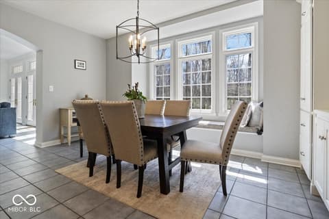 Dining room at 9399 Irishmans Run Lane, Zionsville, IN