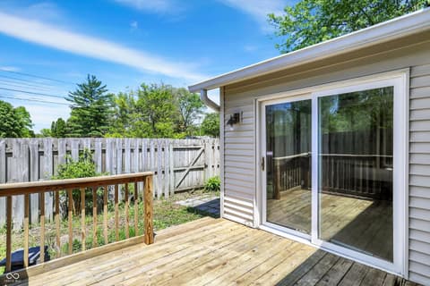 Outdoor living area at 7642 Lancer Lane, Lawrence, IN