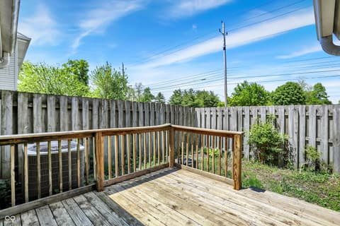 Outdoor living area at 7642 Lancer Lane, Lawrence, IN