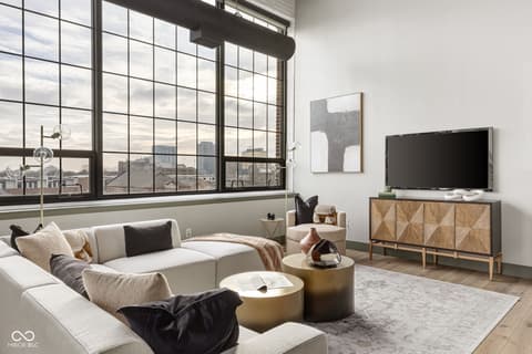 Living room at 630 N College Avenue, Indianapolis, IN