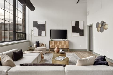 Living room at 630 N College Avenue, Indianapolis, IN
