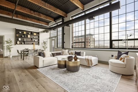 Living room at 630 N College Avenue, Indianapolis, IN