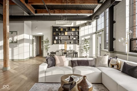 Living room at 630 N College Avenue, Indianapolis, IN