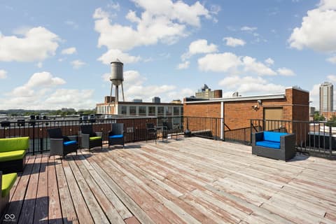 Outdoor living area at 630 N College Avenue, Indianapolis, IN