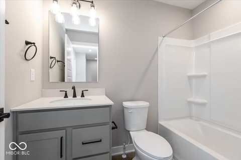 Bathroom at 436 Elite Street, Westfield, IN — Bright, modern bathroom with updated vanity and fixtures.