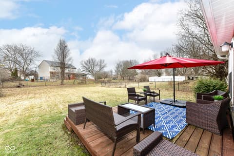 Outdoor living area at 10626 E Creekside Woods Drive, Indianapolis, IN