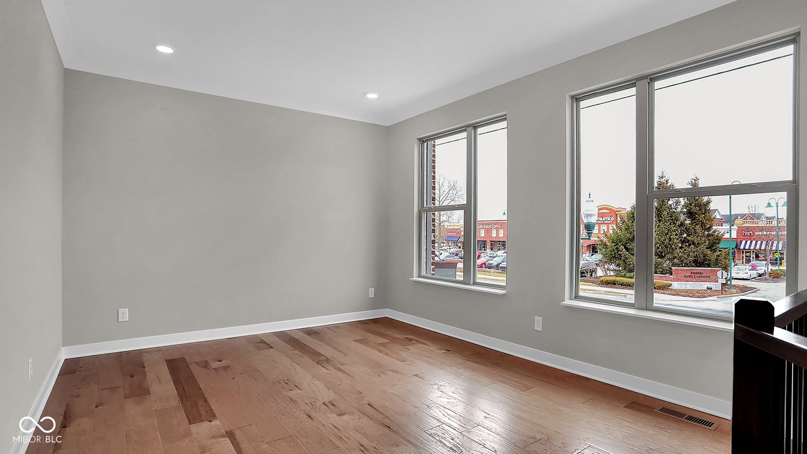 Bright modern living space with expansive city views.