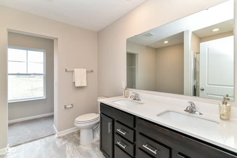 Primary bathroom at 6681 W Sailboat Drive, Greenfield, IN