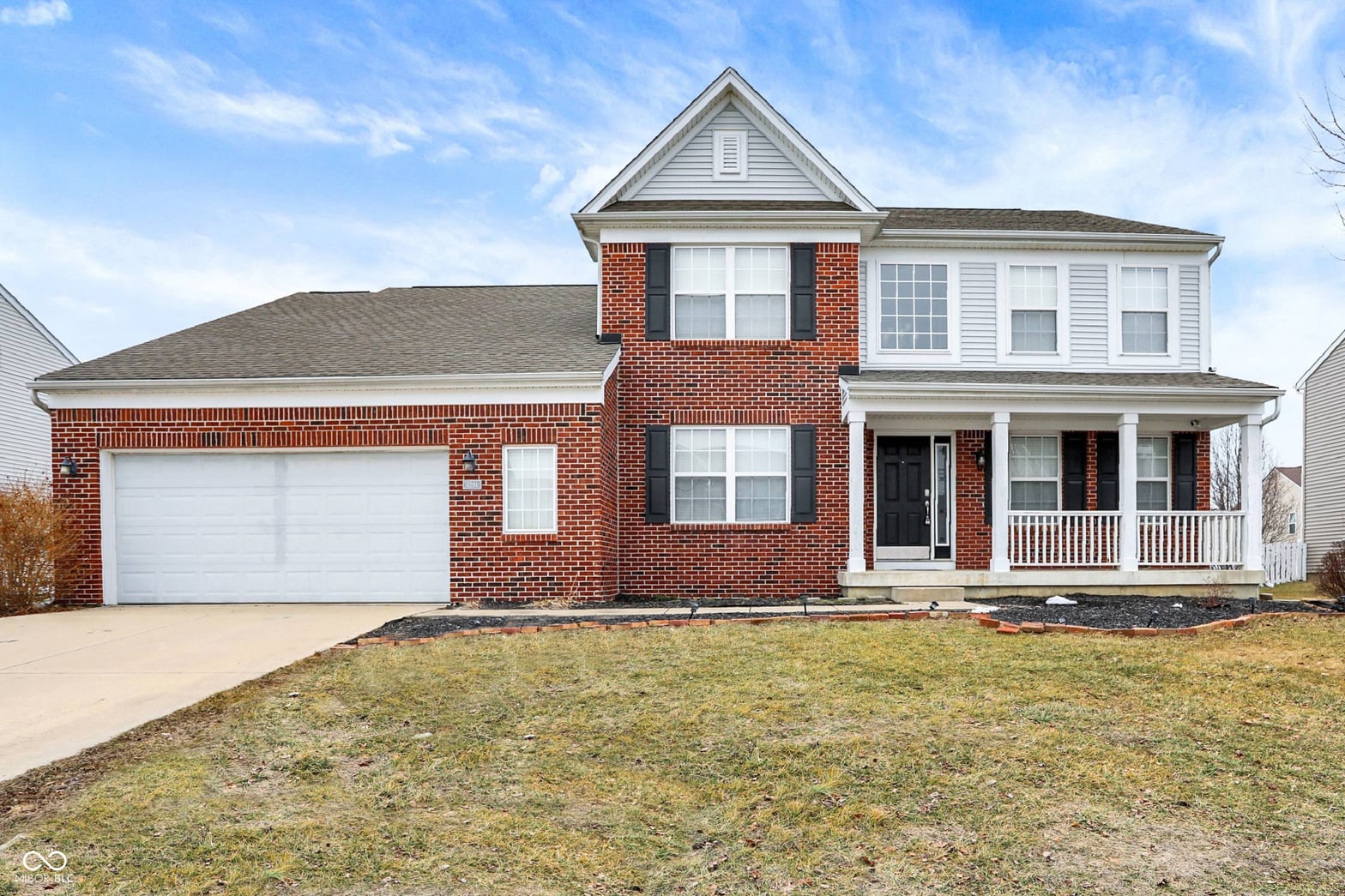 Front exterior at 1291 Windswept Drive, Greenwood, IN