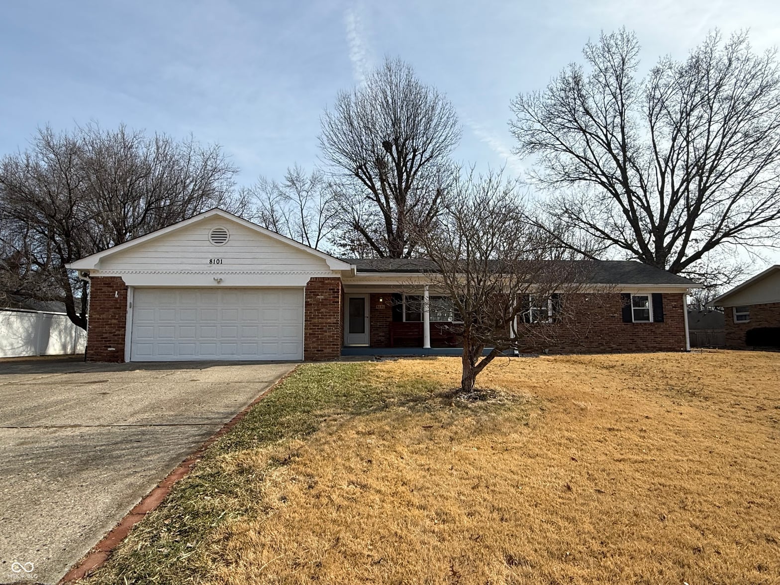 Front exterior at 8101 Hi Vu Drive, Indianapolis, IN