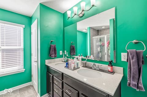 Primary bathroom at 7958 Apalachee Drive, Indianapolis, IN