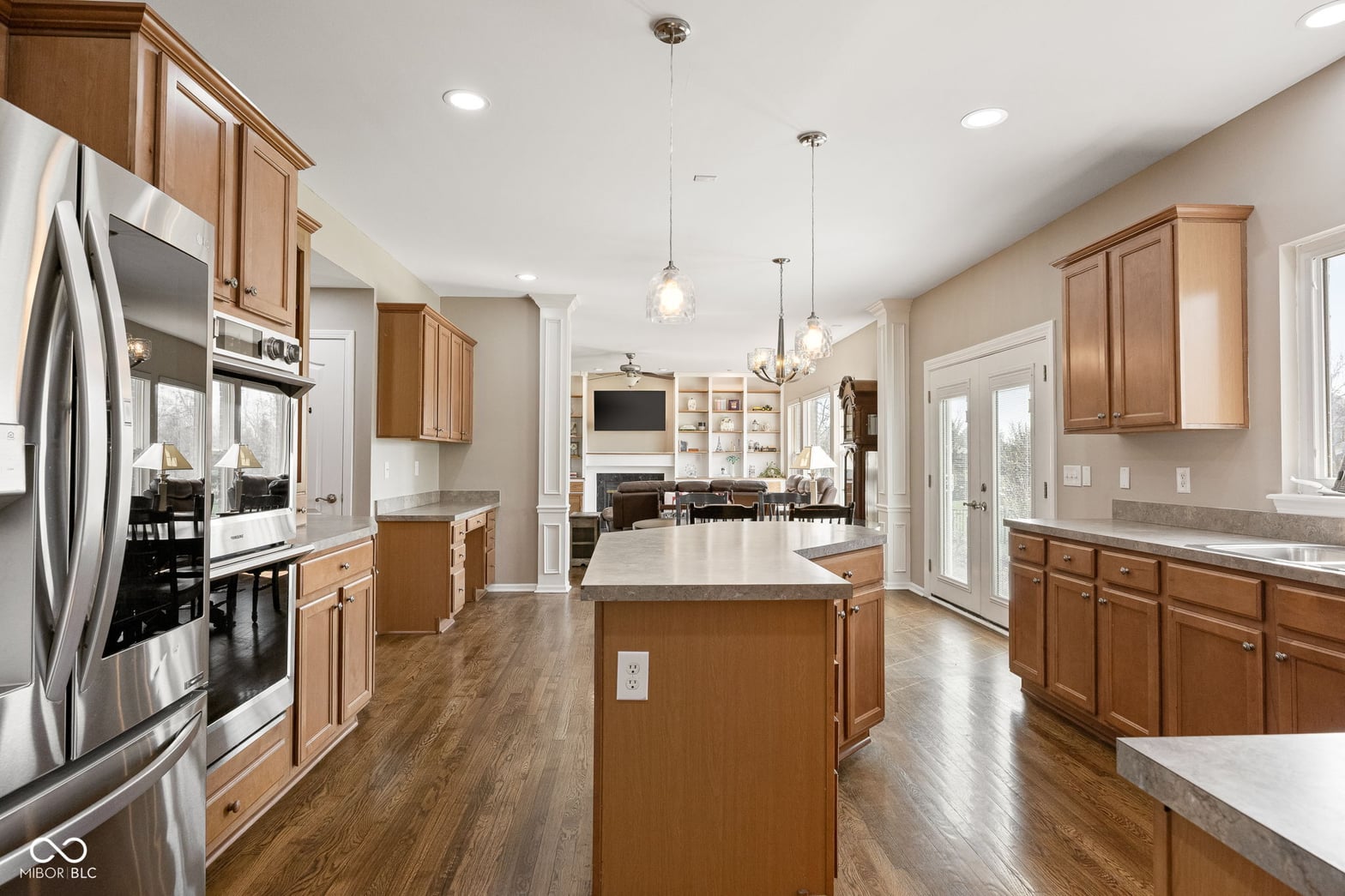 Spacious updated kitchen with island and premium finishes.