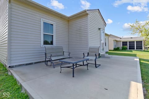 Outdoor living area at 8778 N Deer Crossing Boulevard, McCordsville, IN