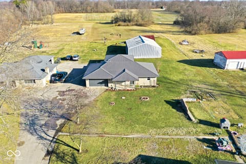 Aerial view at 119 W Main Street, Markleville, IN