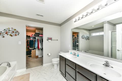 Primary bathroom at 2260 Sante Fe Drive, Greenfield, IN