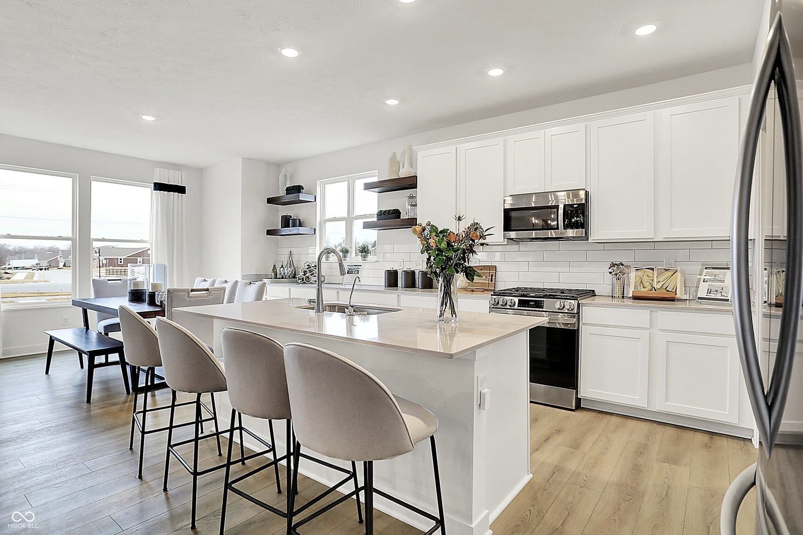 Bright updated kitchen with large island and premium finishes.