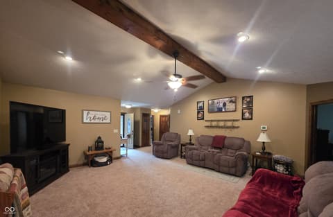 Living room at 201 S Westwood Drive, Westport, IN