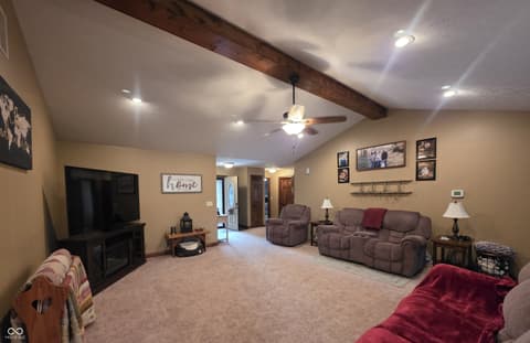 Living room at 201 S Westwood Drive, Westport, IN