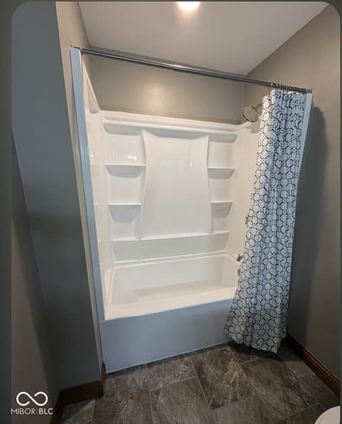Primary bathroom at 201 S Westwood Drive, Westport, IN