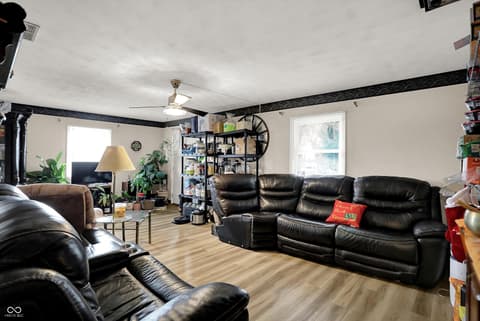Living room at 5975 Lafayette Street, Clayton, IN