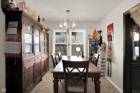 Dining room at 5975 Lafayette Street, Clayton, IN