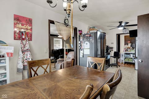 Dining room at 5975 Lafayette Street, Clayton, IN