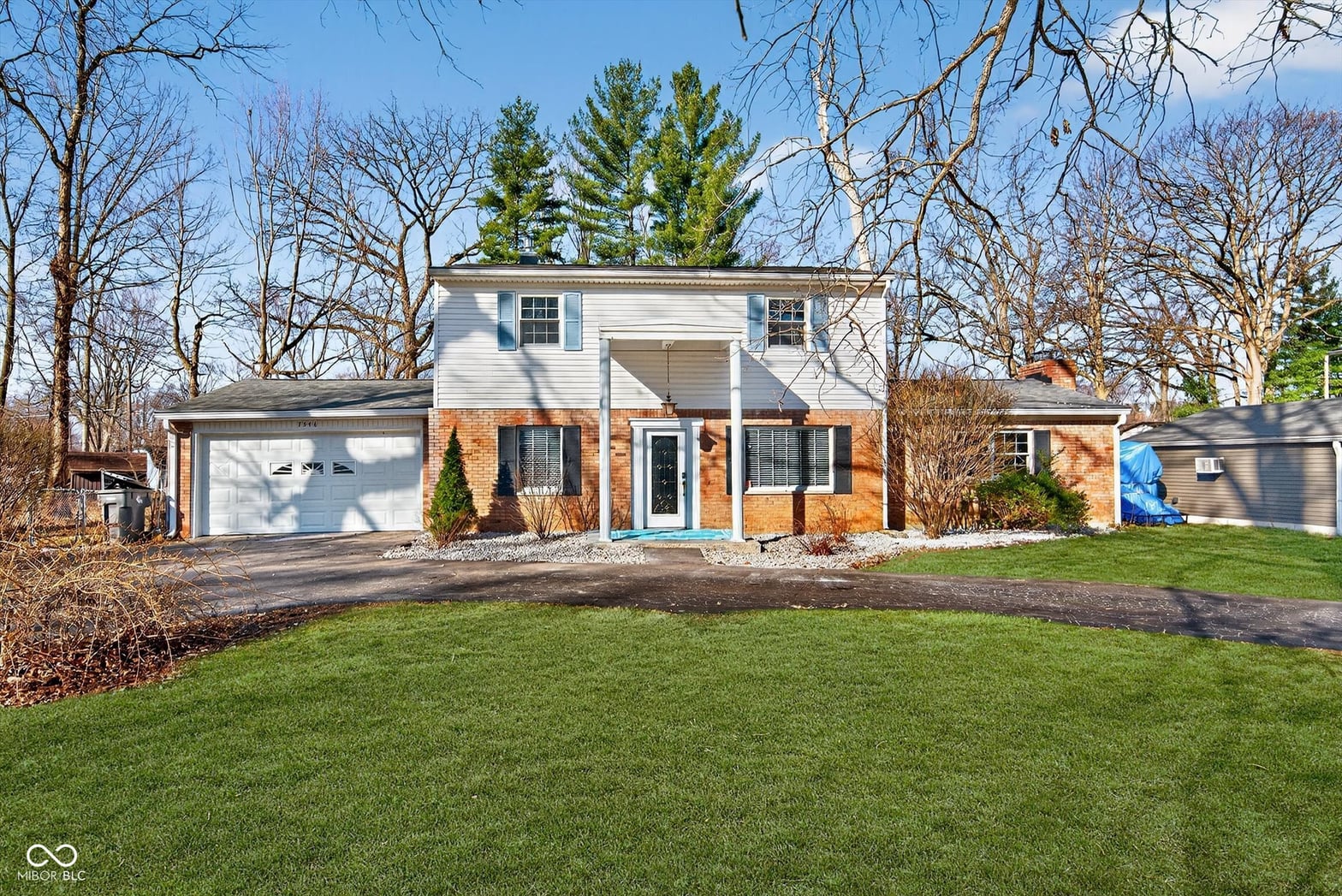 Front exterior at 7546 Lindenwood Drive, Indianapolis, IN