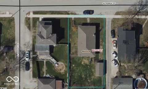 Aerial view at 115 W Perrin Street, Mulberry, IN