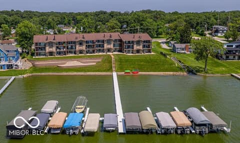 Aerial view at 8127 Lake Shore Drive, Cedar Lake, IN