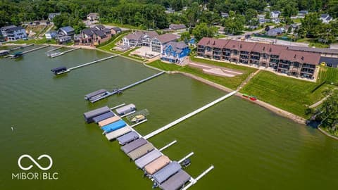 Aerial view at 8127 Lake Shore Drive, Cedar Lake, IN