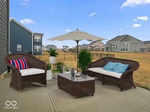 Outdoor living area at 1436 Hove Drive, Greenwood, IN