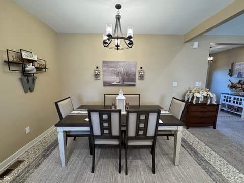 Dining room at 1485 N Monroe Way, Rushville, IN