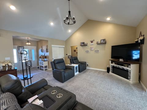 Living room at 1485 N Monroe Way, Rushville, IN