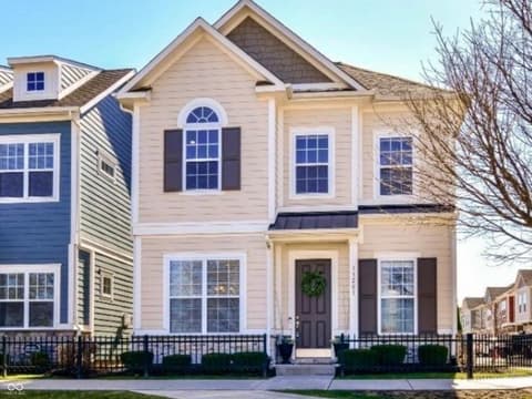 Front exterior at 13201 E 131st Street, Fishers, IN — Classic colonial with updated finishes and curb appeal.