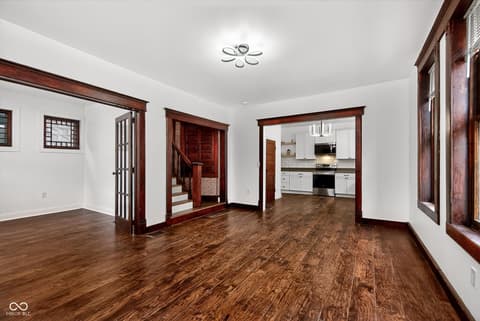Living room at 71 Schiller Street, Indianapolis, IN