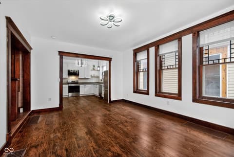 Living room at 71 Schiller Street, Indianapolis, IN