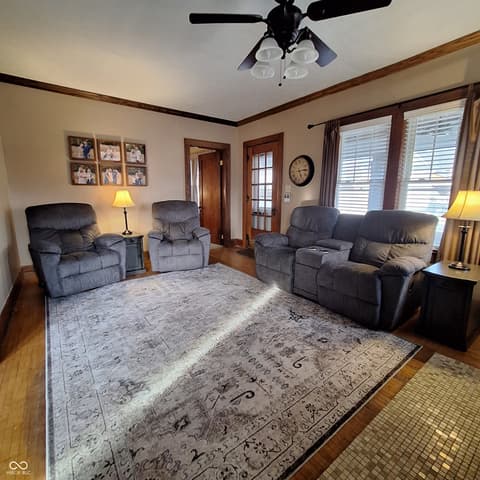 Living room at 102 N Main Street, Cloverdale, IN