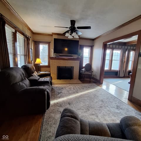 Living room at 102 N Main Street, Cloverdale, IN